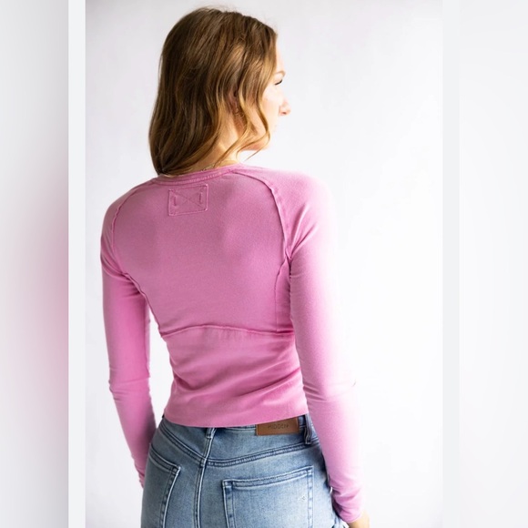 We The Free Vibrant Pink Long Sleeve Top - Picture 2 of 8